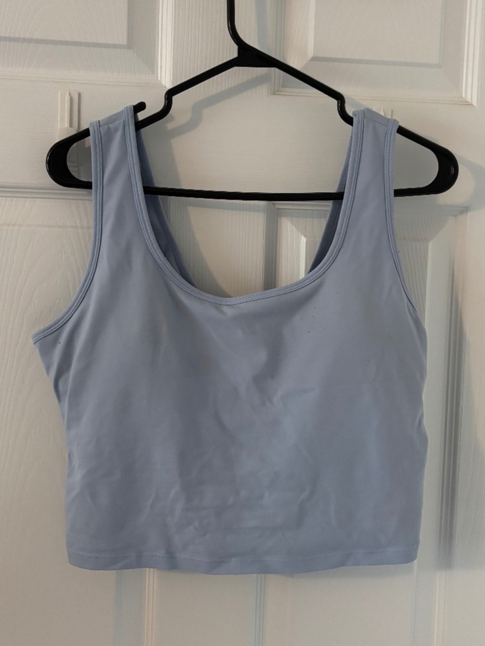 Halara Blue Crisscross Backless Built-In Bra Cropped Tank XL